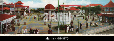 Panoramic view of the City Square, Praca Mouzinho de Albuquerque, Lourenco Marques (now Maputo), capital city of Mozambique, Portuguese East Africa. Stock Photo