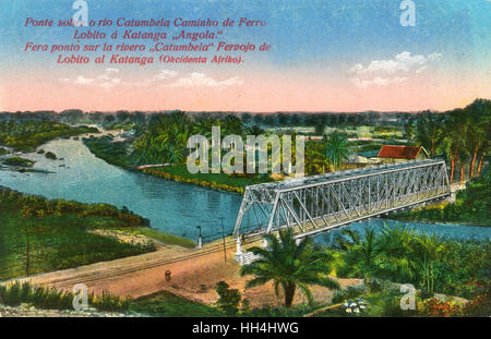 Railway bridge over River Catumbela, Angola, West Africa Stock Photo