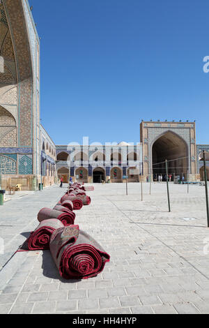 Courtyard of Jameh Mosque, Isfahan, Iran Stock Photo