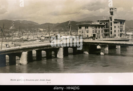 Scene after atomic bomb, Hiroshima, Japan Stock Photo