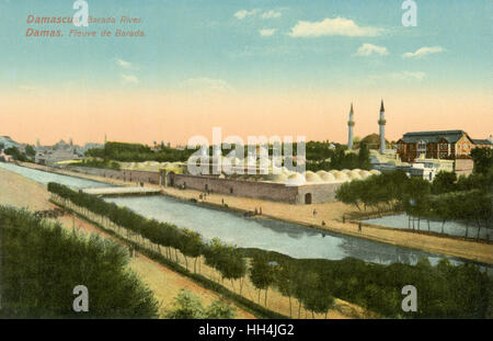 Barada river in Damascus, Syria Stock Photo