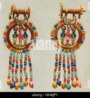 Ancient Egyptian jewellery from Tutankhamun's tomb Stock Photo