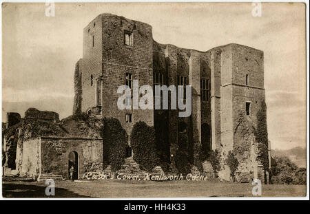 Kenilworth Castle, Warwickshire - 12th century Norman keep Stock Photo