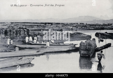 River port in Antananarivo, Madagascar Stock Photo