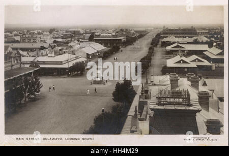 Aerial view of Main Street, Bulawayo, Rhodesia Stock Photo