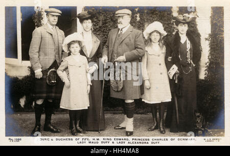 The Duke and Duchess of Fife, Children and King Edward VII Stock Photo