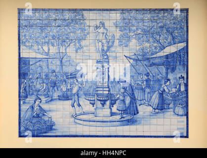 Azulejo mosaic in Funchal, Portugal, Madeira Stock Photo