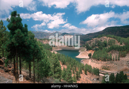 Reservoir Presa de los Hornos, Gran Canaria, Canary Islands, Spain Stock Photo