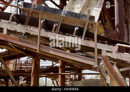 Conveyor belt of stone crushing plant Stock Photo