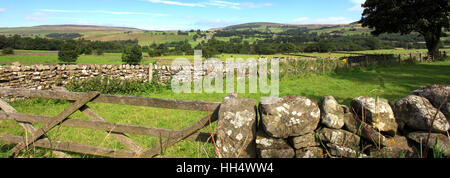 Landscape view over Middleton in Teesdale, Teesdale, Durham County, England, Britain, UK Stock Photo