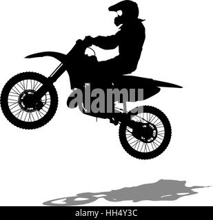 Premium Vector  Silhouettes rider participates motocross championship on  white background