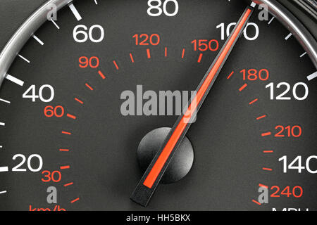 speedometer at 100 MPH Stock Photo