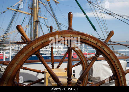 Sailboat Steering Wheel Stock Photo