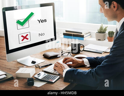 Choices Tick Yes No Choose Mark Decision Graphic Concept Stock Photo