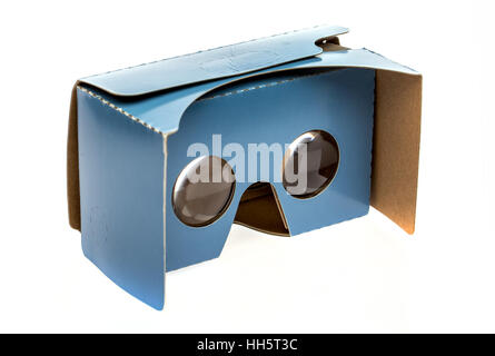 Cardboard VR virtual reality headset Stock Photo