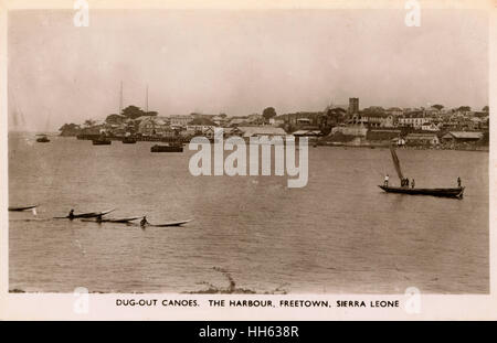 The Harbour, Freetown, Sierra Leone, Africa - Dug-out canoes Stock Photo