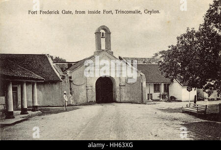 Fort Frederick Gate, Trincomalee, Ceylon (Sri Lanka) Stock Photo