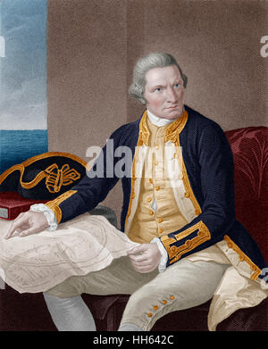 Captain James Cook - British explorer, navigator, cartographer, and captain in the Royal Navy (1728-1779). Stock Photo