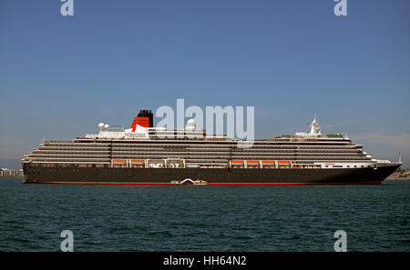 Cunard's Queen Victoria off St Peter Port Guernsey in the Channel Islands Stock Photo