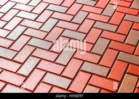 Red and grey paving stones as background close up Stock Photo