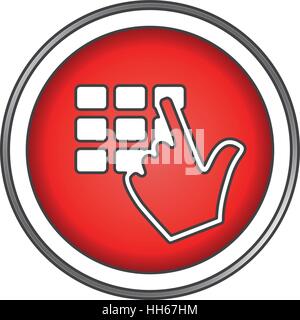 Hand finger entering with PIN code combination or password on a keypad. vector illustration Stock Vector