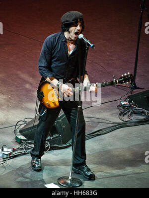 Asbury Park, NJ, USA. 14th January, 2017. Jesse Malin Performs at Light of Day Concert at Paramount Theatre. Stock Photo