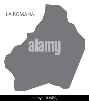 La Romana Dominican Republic Map in grey Stock Vector