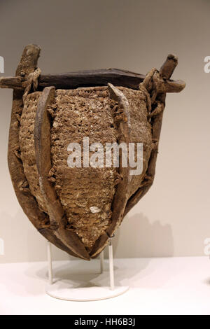 Roman Hispania. Mining. Equipment. Basket. Wood and plant fibres. 1st century. Mazarron, Murcia, Spain. National Archaeological Museum, Madrid. Spain. Stock Photo