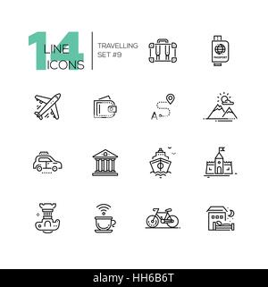 Voyage line icon set Stock Vector Image & Art - Alamy