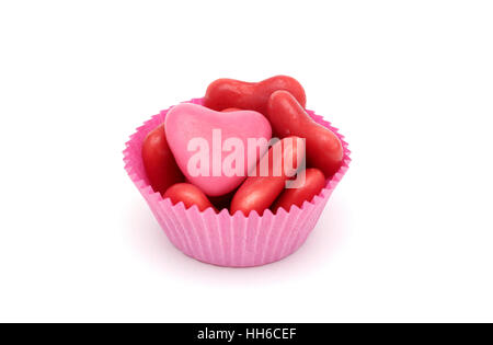 Red candy hearts Stock Photo