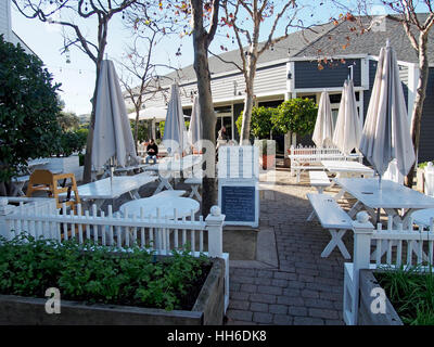 Boutique and specialist stores in Marin Country Mart at Larkspur Landing in Marin County, California. Stock Photo