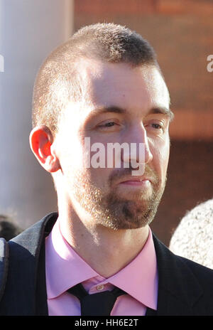 Black Lives Matter protester Liam Barrington Bush, 32, leaves Willesden Magistrates Court, London, at lunch, where he faces a charge of wilfully obstructing the highway in August last year after he helped to block the M4 Spur Road to Heathrow Airport. PRESS ASSOCIATION Photo. Picture date: Tuesday January 17, 2017. See PA story COURTS Heathrow. Photo credit should read: Nick Ansell/PA Wire Stock Photo