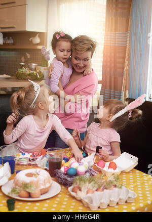 Time to start decorating easter eggs Stock Photo