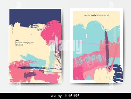 Modern brush vector postcard template Stock Vector