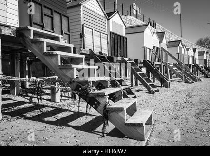 Beach huts in Devon. Stock Photo