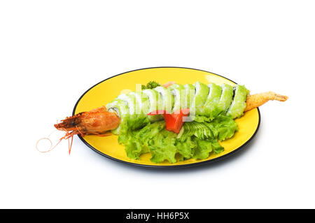 Sushi and crab isolated on the white background Stock Photo