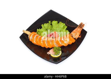 Sushi and crab isolated on the white background Stock Photo