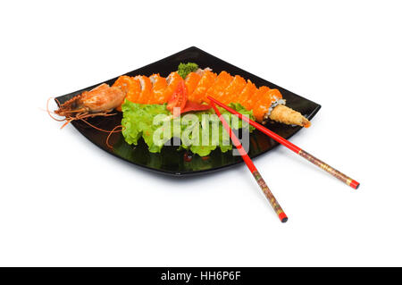 Sushi and crab isolated on the white background Stock Photo