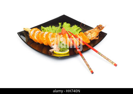Sushi and crab isolated on the white background Stock Photo