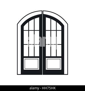 Double door icon, simple style Stock Vector