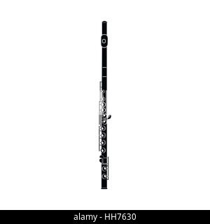 Flute icon, black simple style Stock Vector