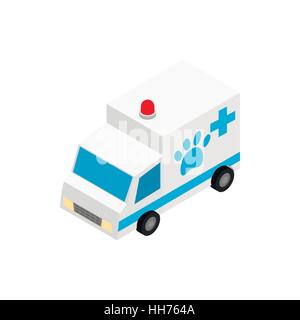 Veterinary ambulance icon, isometric 3d style Stock Vector