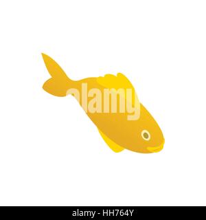 Yellow marine fish icon, isometric 3d style Stock Vector