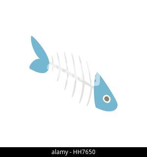 Fish bones icon, isometric 3d style Stock Vector