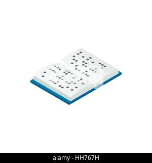 Book written in Braille icon, isometric 3d style Stock Vector