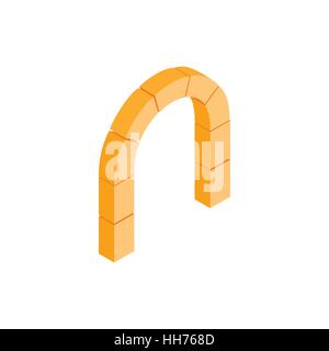 Semicircular stone arch icon, isometric 3d style Stock Vector