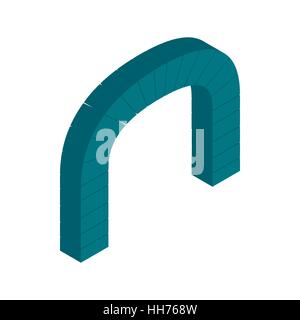 Grey semicircular stone arch icon Stock Vector