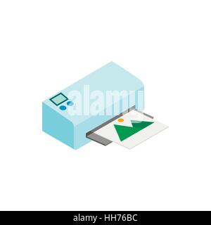 Printer icon in isometric 3d style Stock Vector