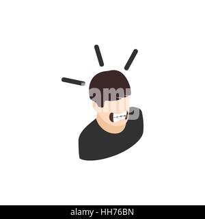 Man with tape on mouth icon, isometric 3d style Stock Vector