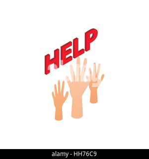 Help people icon, isometric 3d style Stock Vector